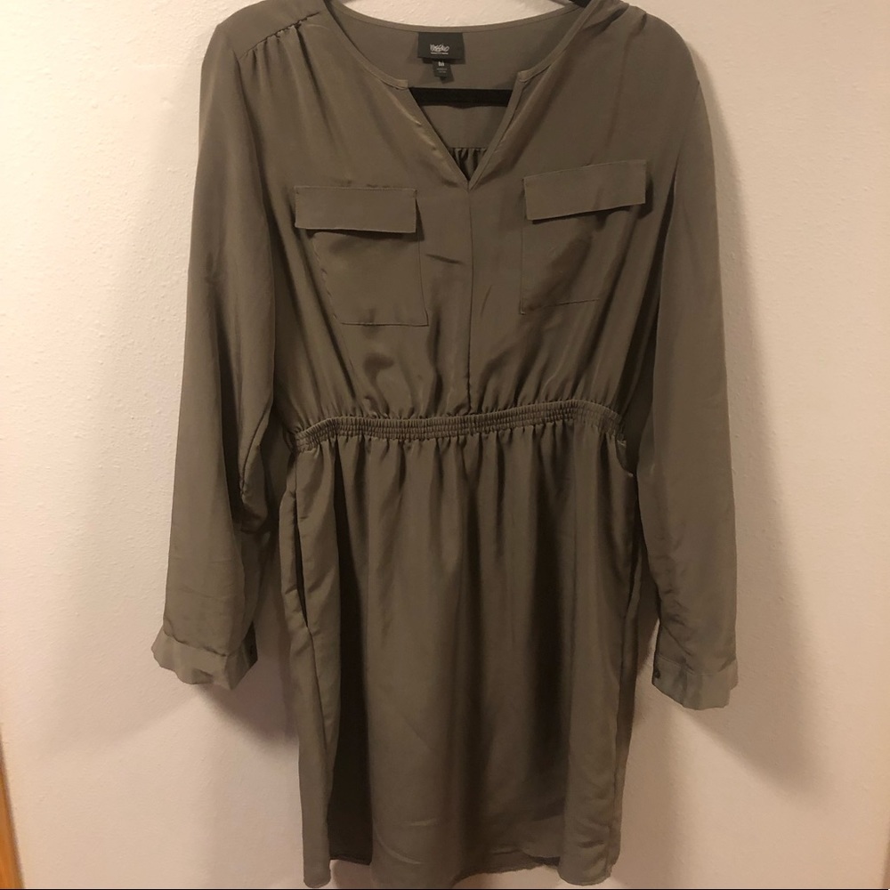 Olive long sleeve dress